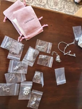 Anenjary-pendientes de plata de ley 925 con forma de estrella, aretes de cadena larga, S-E1443 completo