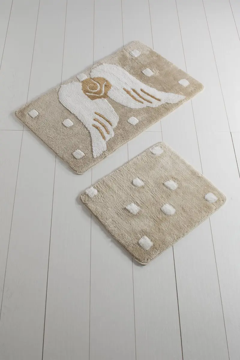 

Bath Mats Non Slip Anti Mould Mats Non Slip Anti Mould Stone Angel 2'Li Set 60X100 Cm- 50X60 Cm