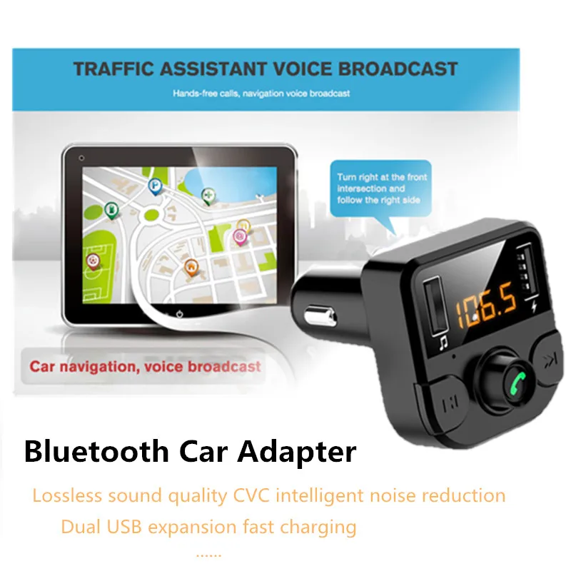 

Bluetooth 5.0 Adapter Dual USB/TF Card MP3 Audio Music Player Radio Modulator Car Kit Wireless FM Hands-free Car Transmitter