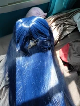 Peluca de pelo corto sintético rosa para Cosplay, para mujeres, Lolita, Amarillo, Azul, Morado, rojo, longitud media, MUMUPI