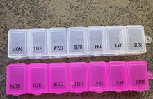 1 unidad de 7 días de pastillas caja de medicina semanal tableta titular contenedor organizador de almacenamiento caja de pastillas divisores 3 colores