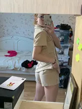 Sampic-chándal informal de verano para mujer, conjunto de pantalones cortos de dos piezas, camisetas amarillas y Mini pantalones cortos sueltos, ropa de salón a la moda, 2021