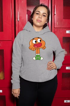 

Angemiel Wear Happy Darwin Gray Women 'S Hooded Sweatshirt