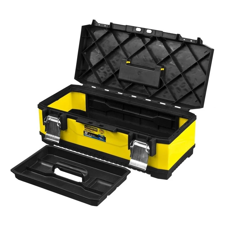 Ящик для инструмента STAYER 2-38011-21.5 (Съемный лоток, ручка, можно повесить навесной замок)