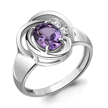 

Silver ring with amethyst