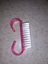 Cepillo de limpieza de uñas para manicura, cepillo de limpieza de uñas para cuidado del polvo, suave, rosa, para pedicura, portátil