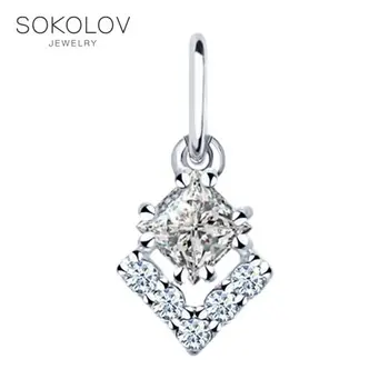 

SOKOLOV suspension of silver with fianitami, fashion jewelry, 925, women's male, pendants for neck women