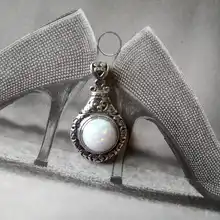 JewelryPalace-colgante de plata de primera ley con forma de corazón para mujer, joya SIN Cadena, para gargantilla, plata esterlina 925, Ópalo redondo, 2,5 quilates, Estilo Vintage