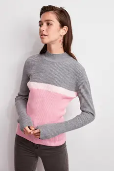 

Trendyol Pink Striped Knitwear Sweater TWOAW20KZ0155