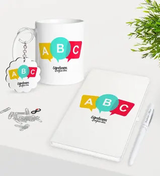 

Personalized Teacher Mug Keychain White Notebook Pen Gift Set-4