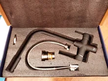 Tap Faucet-Mixer Sink Water-Purification Frap Dual-Handle Black Kitchen Rotation Letter-Design