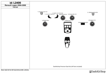 

Interior lining for Renault Logan 2004-2008. Set L2400.
