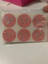 Pegatinas de agradecimiento láser para paquete de regalo, etiquetas de sellado rosa y negro, adhesivo redondo de papelería, 500 Uds.