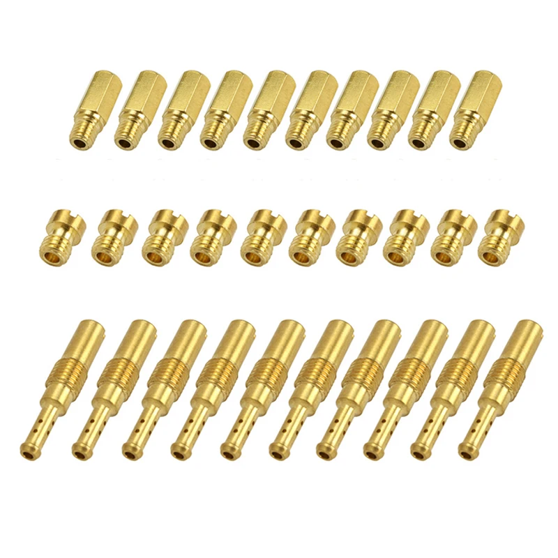 10/20 Pcs Mortorcycle Carburetor nozzle Main Jets and Slow Pilot Jets for KEIHIN OKO KOSO CVK PE PWK Carb Brass Jet Kit10PCS Car images - 6