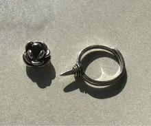 Anillo de plata de primera ley con forma de rosa para mujer, sortija, plata esterlina 925, estilo retro, defensa personal, japonés, coreano