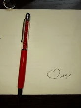 Bolígrafo de cristal creativa, bolígrafo de diamante bolígrafos de papelería, bolígrafo táctil, 11 colores, negro aceitoso, 1 Uds./venta