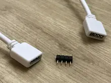 Cable de extensión para tira de luces led RGB, Conector de 30CM, 1M, 2,5 M, 5M, 5 pines, 4 pines, con aguja para SMD 5050, 3528, RGBW