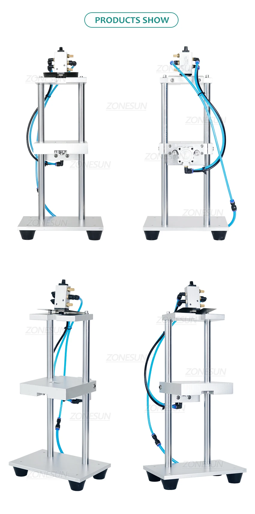 ZONESUN ZS-JG300 Máquina de corte de tubo de inmersión de tapa de botella de perfume de aerosol neumático