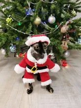 Apparel Costume Christmas-Clothes Dog-Suit Pet-Coat Santa-Claus with Winter Gomaomi Cap