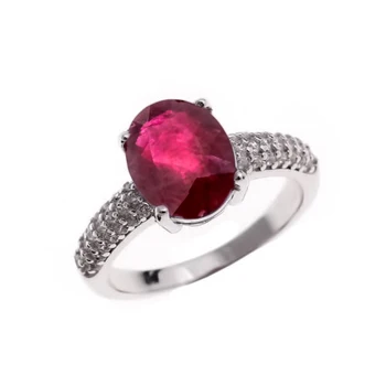 

Silver ring with corundum and Ruby