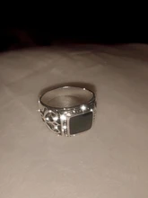 Anillo de navidad plateado para hombre, anillos de esmalte cuadrado y negro, joyería fina, alta calidad, 8-11