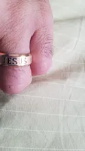 Uelf-Anillo de cruz de Jesús Religión Cristiana para hombre y mujer, sortija de acero inoxidable de 8mm, regalo de fiesta, Anillo Anneaux