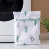 6 Sizes Polyester Mesh Wash Laundry Bag For Clothes Underwear Household Protected Lingerie Bra Washing Bag Cactus Printing Bags 4