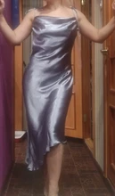 Asymmetrical Dress Satin-Straps Backless Julissa Mo Metallic Elegant Female Women Summer