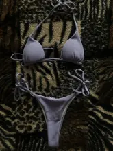 Tankini Swimsuits Bandage Bathing-Suit Swimwear Women Brazilian-Set Two-Pieces Blue Purple