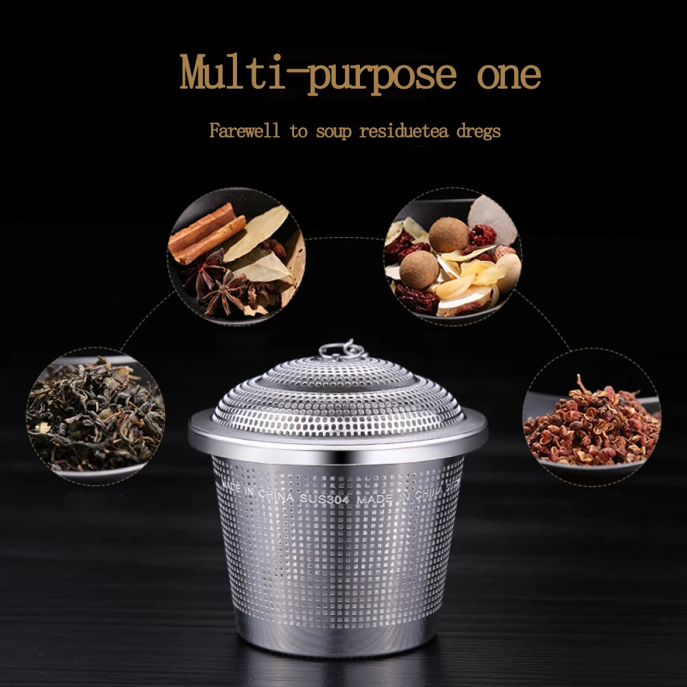 

2020 Tea Strainer Filter Stainless Steel Kitchen Accessories Teakettle Locking Tea Filter Seasoning Spice Strainer Reusable