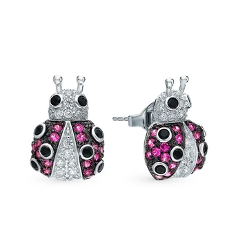 

Silver earrings with corundum and cubic zirconia sunlight sample 925