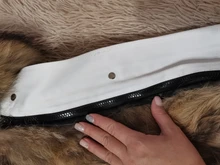 BLUENESSFAIR-abrigo de piel auténtica de zorro para mujer, chaqueta de invierno, Parka larga, Cuello de piel de mapache Natural, ropa de calle cálida