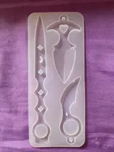 Molde de resina Epoxy para llaveros, accesorio de cristal artesanal, para defensa de los dedos, colgante, llavero, espejo, molde de silicona para Resina