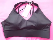 F.DYRAA Sujetador con correas cruzadas a prueba de golpes Sujetador deportivo para correr Gimnasio Sujetador superior Mujer Dobladillo ancho Push Up Entrenamiento Fitness Yoga Crop Tops Sujetador