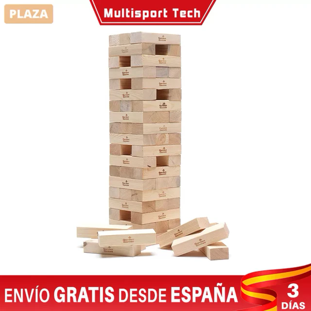 Garden Games Jenga Juego de torre Madera Gigante. Juegos Exterior. Juegos  para fiestas.