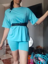 Outfits Shorts-Sets Belt Qrwr-Suit Two-Piece Female Loose Fashion Casual with Bicycle