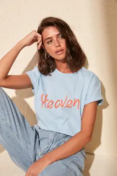

Trendyol Printed Semi-Fitted Knitted T-Shirt TWOSS20TS0218