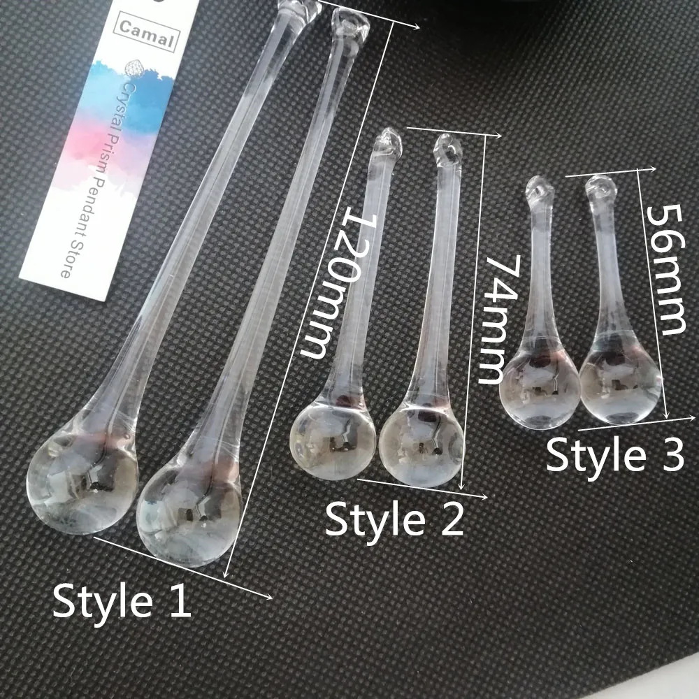 2Pcs 56/74/120mm Waterdrop Raindrop Chandelier Crystal Glass Ceiling Lamp Lighting Pendant Part Hanging Teardrop Prism DIY chandelier crystal drops
