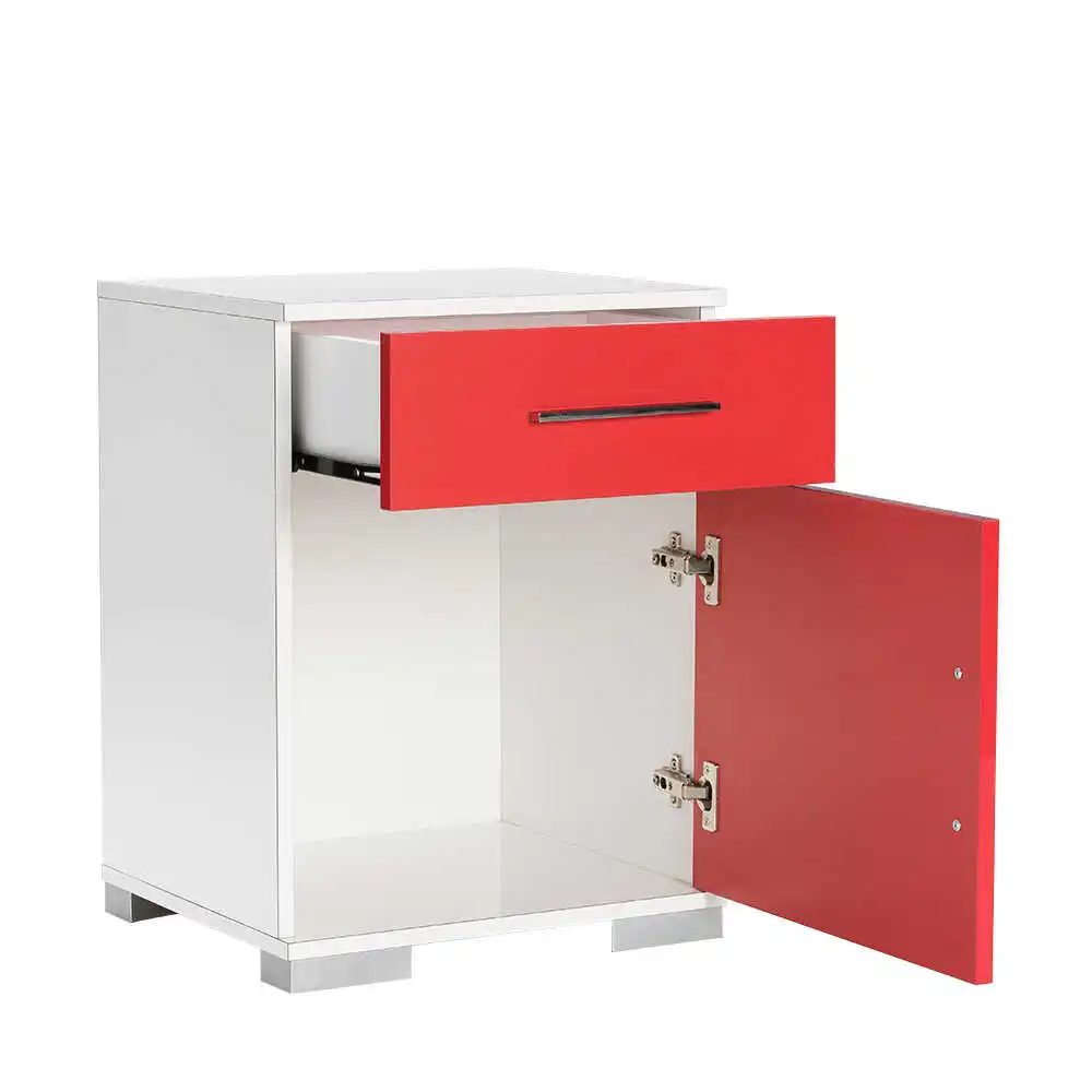 Red cabinet Stylish Modern for kids room storage arrangement decorative wooden stud quality healthy natural
