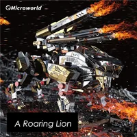 Microworld 3D Metal Puzzle Roaring Lion Model DIY Assemble Colorful Animal Jigsaw Christmas Desktop Decoration Toys For Teen 1
