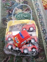 6 uds juguete de modelo de coche atrás coche vehículo móvil camión de bomberos modelo Taxi chico Mini juguetes regalo Diecasts juguete para los niños