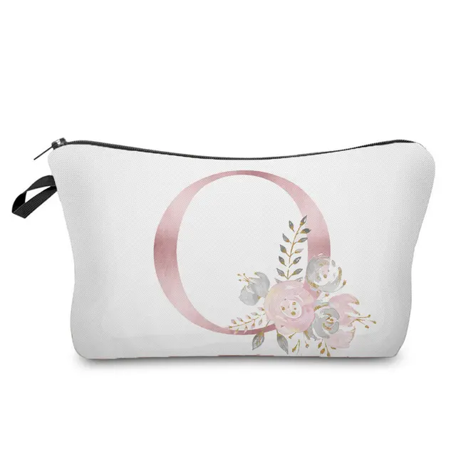 Flowers Alphabet Printed Cosmetic Bags  Bridal Party Make Up Bags Pouch Necessaries Lady Tote Bride Bridesmaid Proposal Gift hz2411