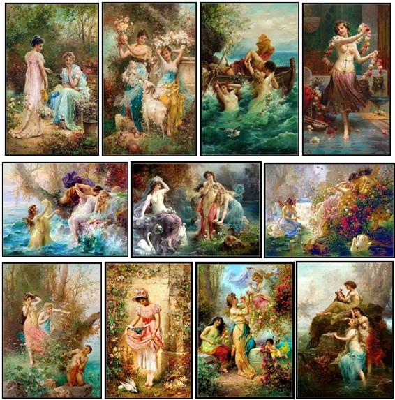 Hans Zatzka Collection Counted Cross Stitch Kits Diy Handmade Needlework For Embroidery 14 Ct Aida Oil Painting Package Aliexpress
