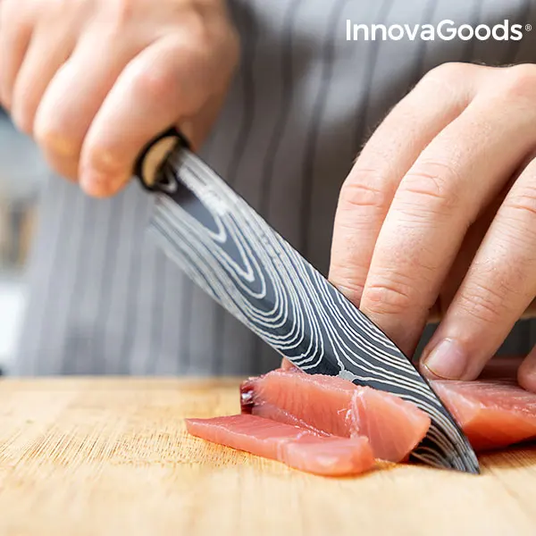 Набор японских ножей с крышкой для переноски Damas · q InnovaGoods 4 штуки