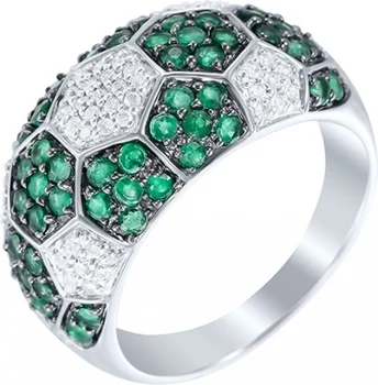 

Jay VI ring with diamonds, Emerald White Gold