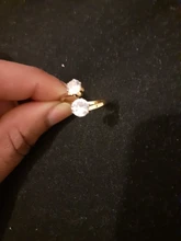 DOTIFI-anillos de acero inoxidable 316L para mujer, de doble circonita sortija de compromiso, joyería de boda