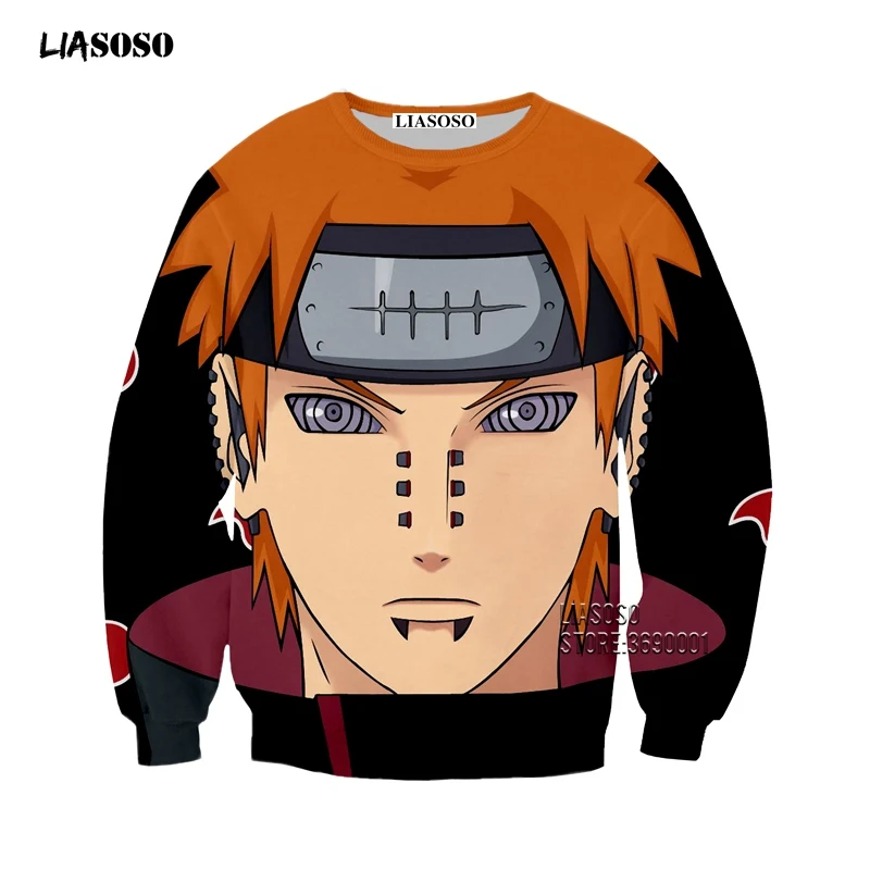 7 Liasoso Толстовка Harajuku толстовки с 3D принтом для мужчин и женщин Аниме Наруто Akatsuki Uchiha Itachi Deidara Повседневная с длинным рукавом X2648 - Цвет: 7