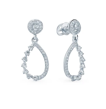 

Silver earrings with cubic zirconia sunlight sample 925
