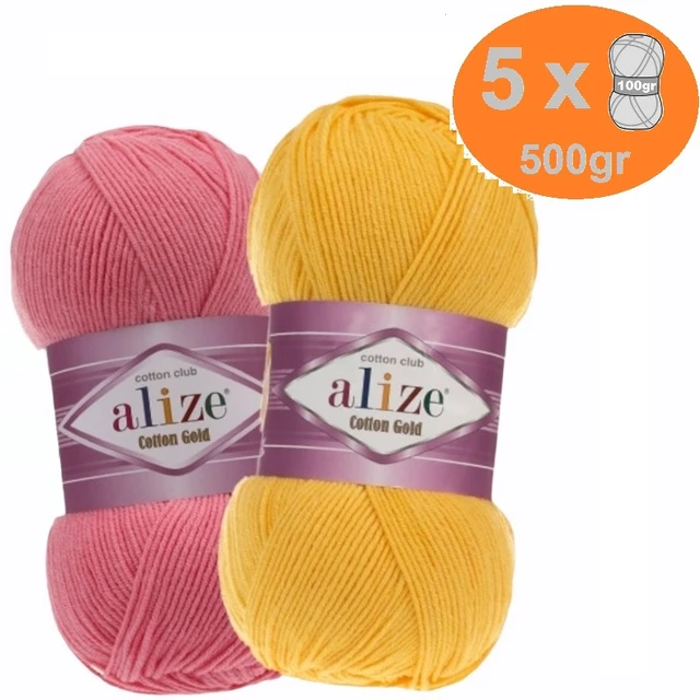 Alize Cotton Gold Yarn 5x100gr-330mt %55 Cotton Amigurumi Soft Baby Blanket  Cardigan Sweater Shawl Blouse Home Textile - AliExpress