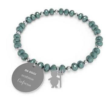 

10 Good Propositi Woman Bracelet Scateno hell Collection Crystal Silver (Emerald)